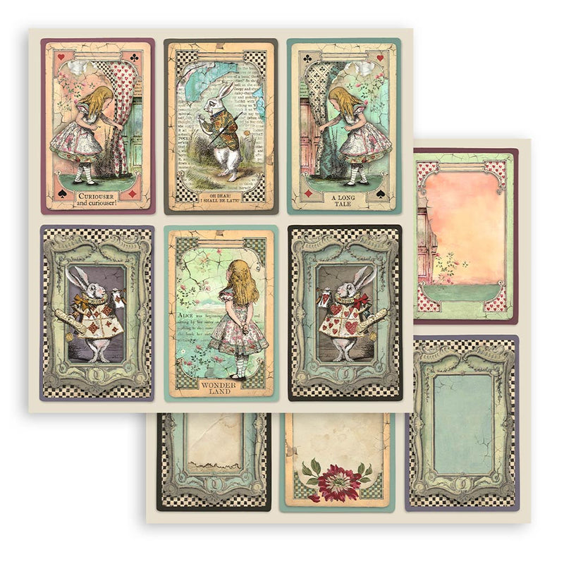 Stamperia - Alice Forever Collection - 8 x 8 Paper Pad - Alice