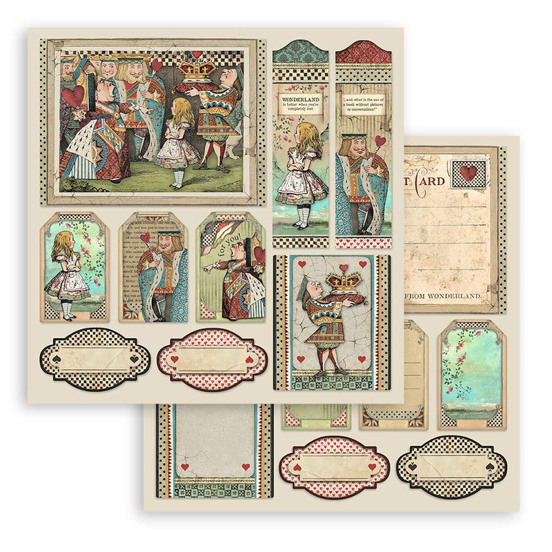 Stamperia - Alice Forever Collection - 8 x 8 Paper Pad - Alice
