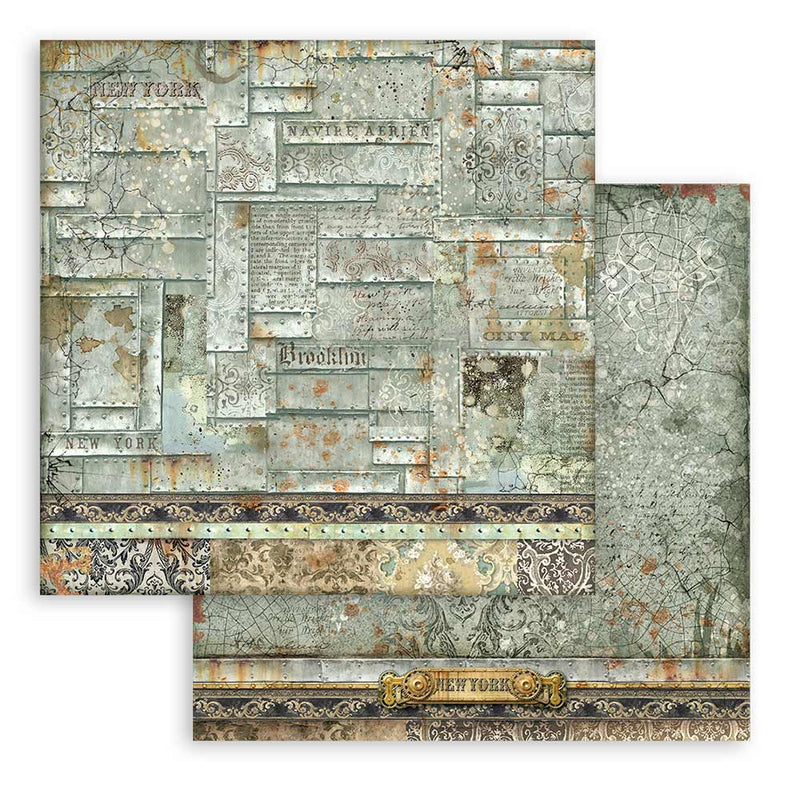 Stamperia - Sir Vagabond Aviator Collection - 8 x 8 Paper Pad - Backgrounds