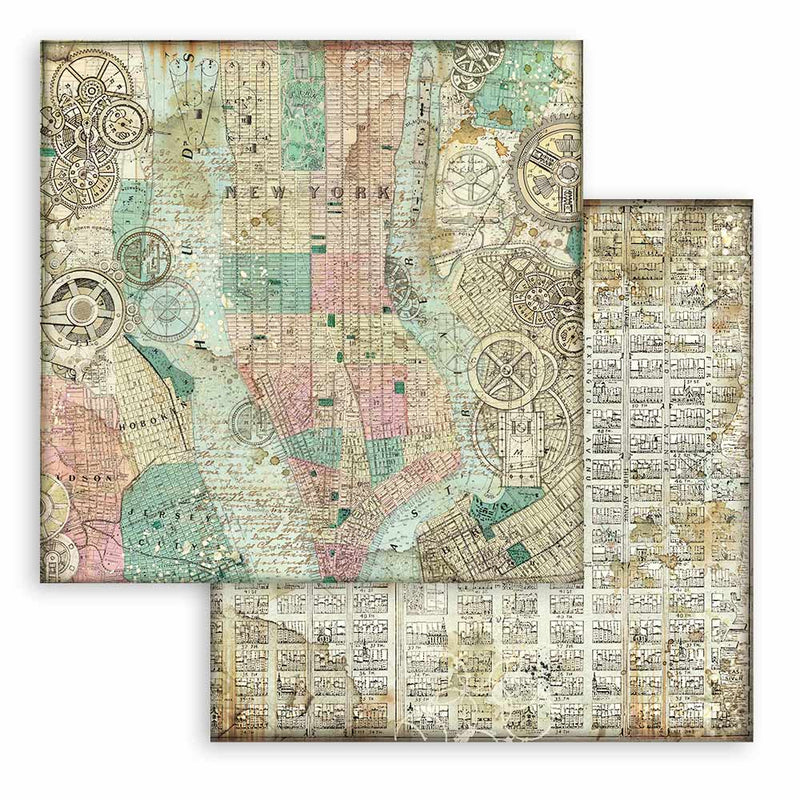 Stamperia - Sir Vagabond Aviator Collection - 8 x 8 Paper Pad - Backgrounds