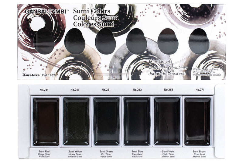 Kuretake - Gansai Tambi Watercolor - Sumi Ink Colors