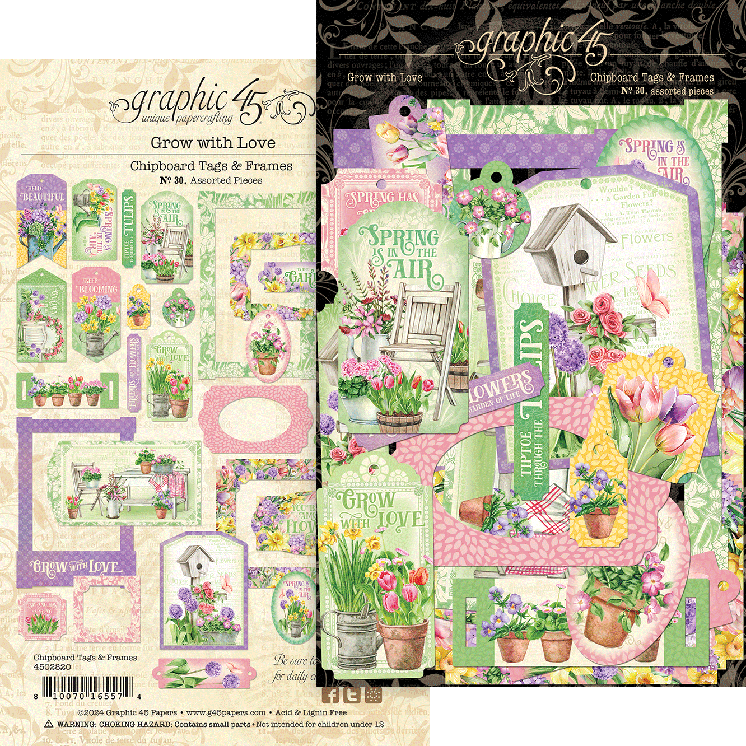 Grow with Love Chipboard Tags & Frames - Root & Company