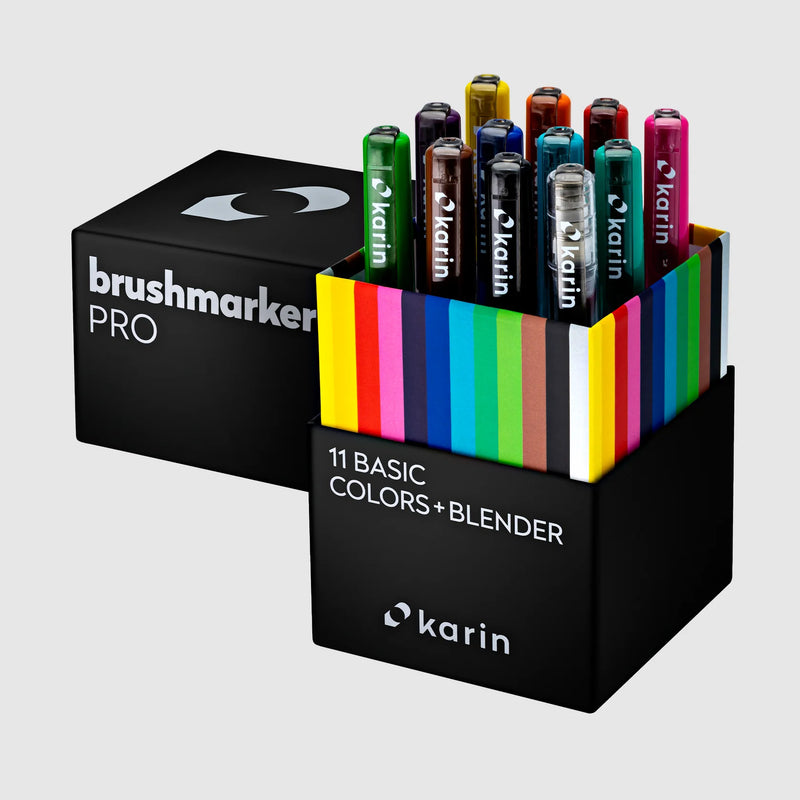 Karin - Brushmarker PRO 12pc-11 Basics+Blender Box Set
