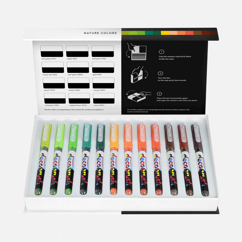 Karin - Pigment DécoBrush Nature Colors 12pc Set