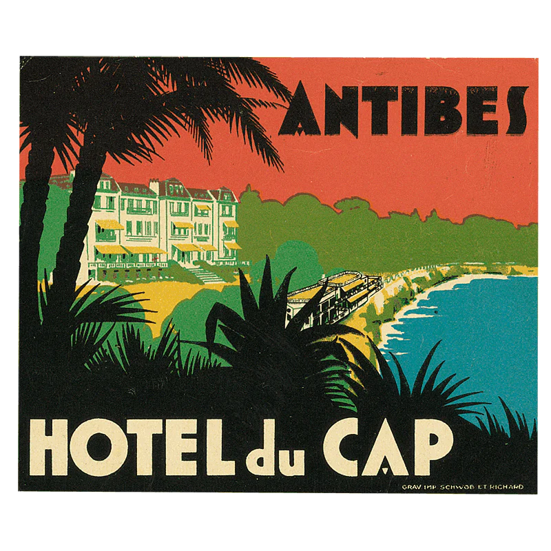 Laughing Elephant - Grand Hotels - Travel Label Sticker Box