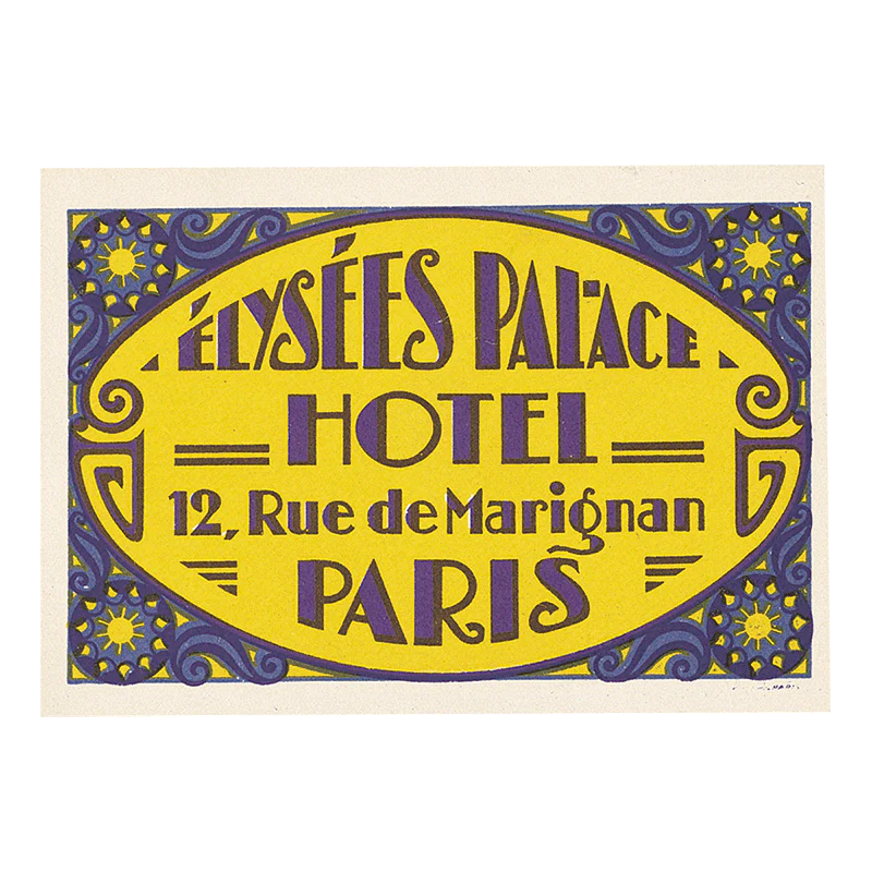 Laughing Elephant - Grand Hotels - Travel Label Sticker Box
