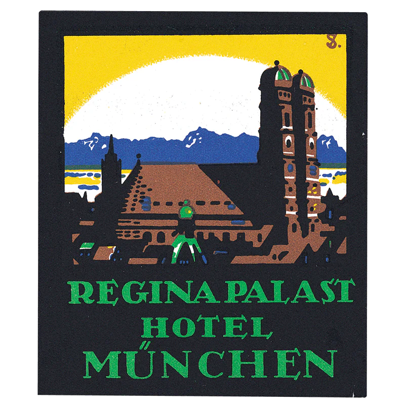 Laughing Elephant - Grand Hotels - Travel Label Sticker Box
