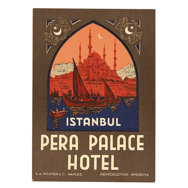 Laughing Elephant - Grand Hotels - Travel Label Sticker Box