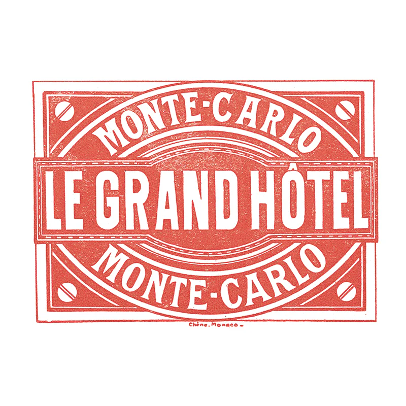 Laughing Elephant - Grand Hotels - Travel Label Sticker Box