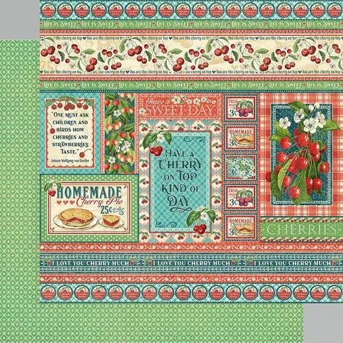 Life's A Bowl Of Cherries Collection - 12 x 12 Double Sided Paper - I Love You Cherry Much - Root & Company