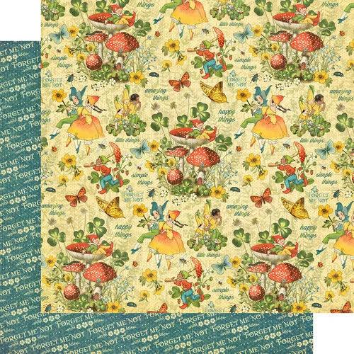 Little Things Collection - 12 x 12 Double Sided Paper - Forget Me Not - Root & Company