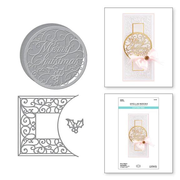 Merry Filigree Card Builder Etched Dies From The Holiday Medley Collection By Becca Feeken - Root & Company