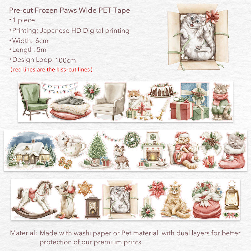 The Washi Tape Shop - Pre-cut Frozen Paws Wide PET Tape