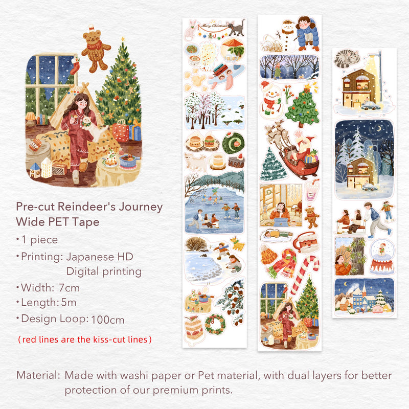 The Washi Tape Shop - Pre-cut Reindeer's Journey Wide Washi/PET Tape