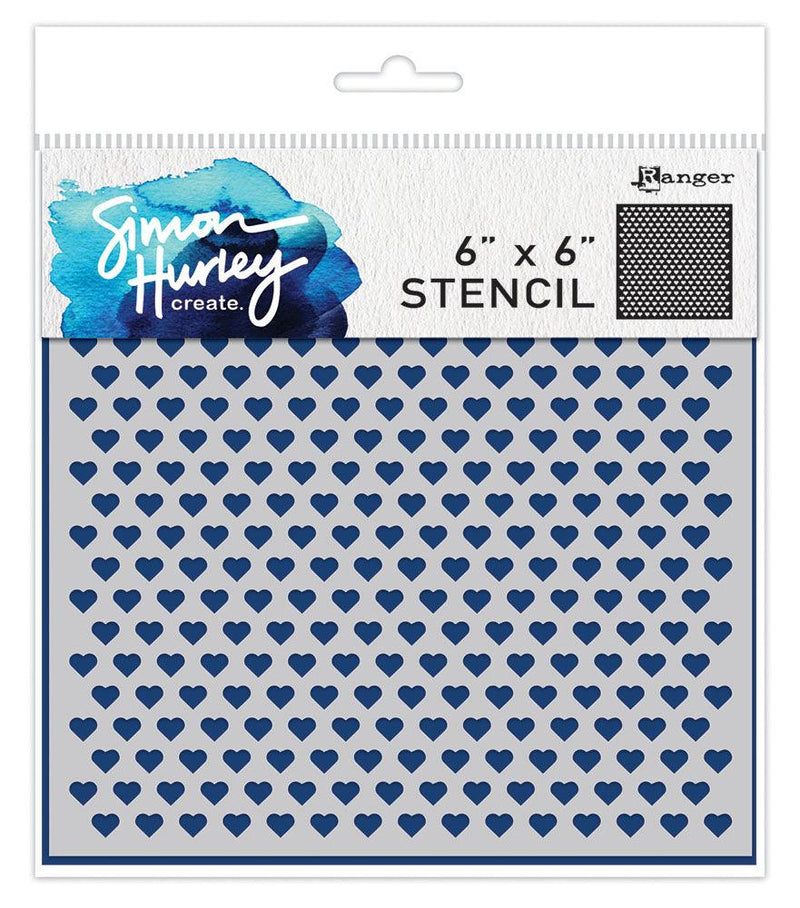 Ranger Ink - Simon Hurley - 6 x 6 Stencils - Tiny Hearts - Root & Company