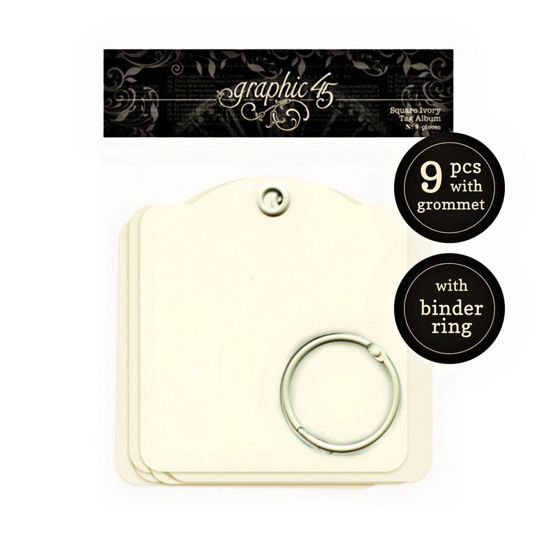 Graphic 45 - Square Tags Ivory — Root & Company
