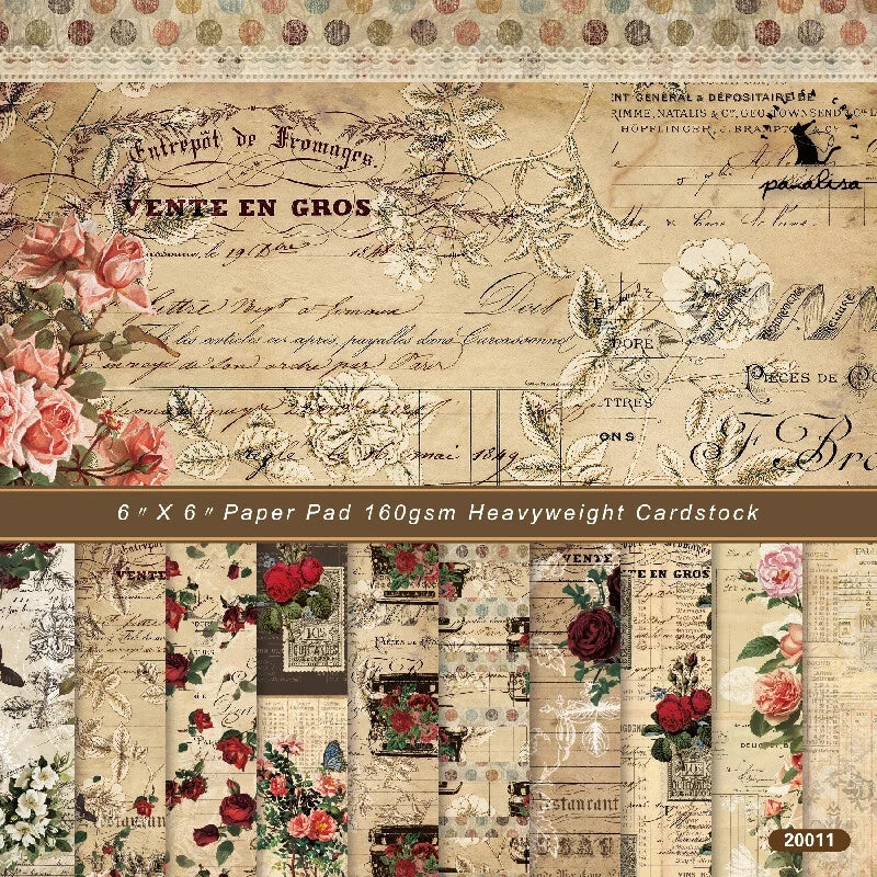 Patterned Background Paper Pad – 24 Sheets