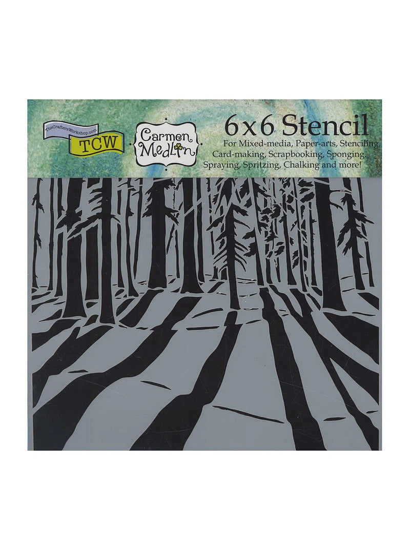 The Crafter's Workshop - 6x6 Stencil - Sunlit Forest