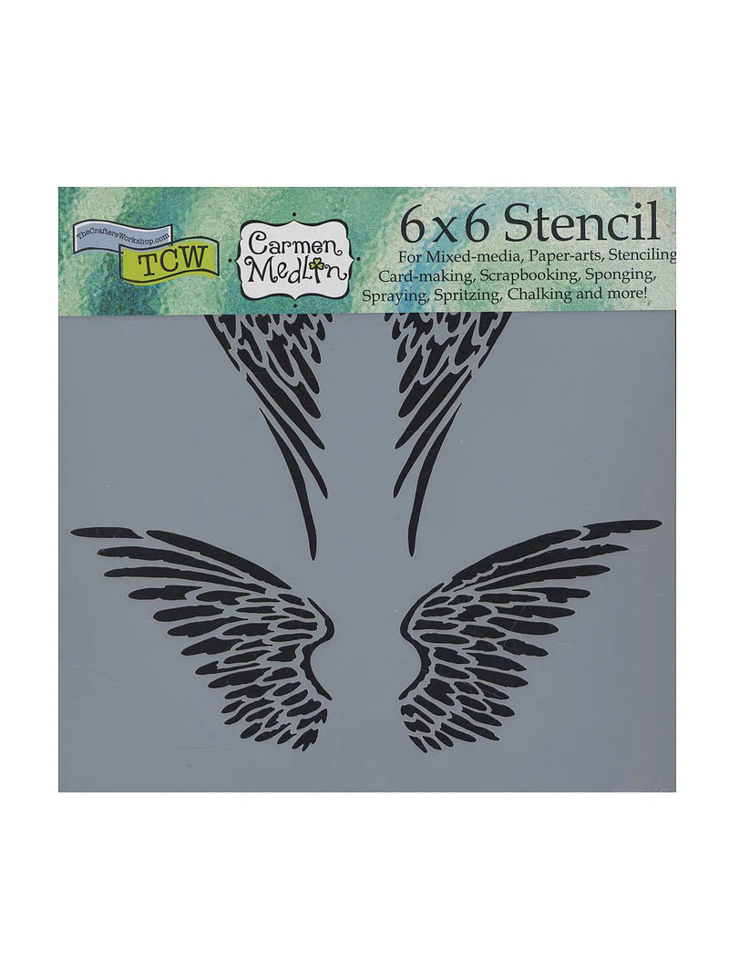 The Crafter's Workshop - 6x6 Stencil - Angel Wings