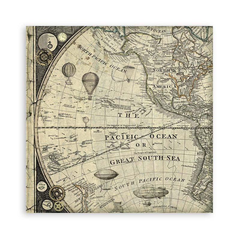Scrapbooking Pad 10 sheets 12"x12" Maxi Background selection - Voyages Fantastiques - Root & Company