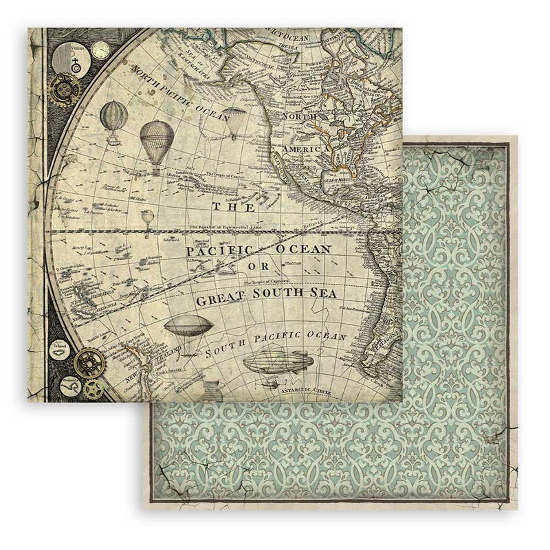 Scrapbooking Pad 10 sheets 12"x12" Maxi Background selection - Voyages Fantastiques - Root & Company
