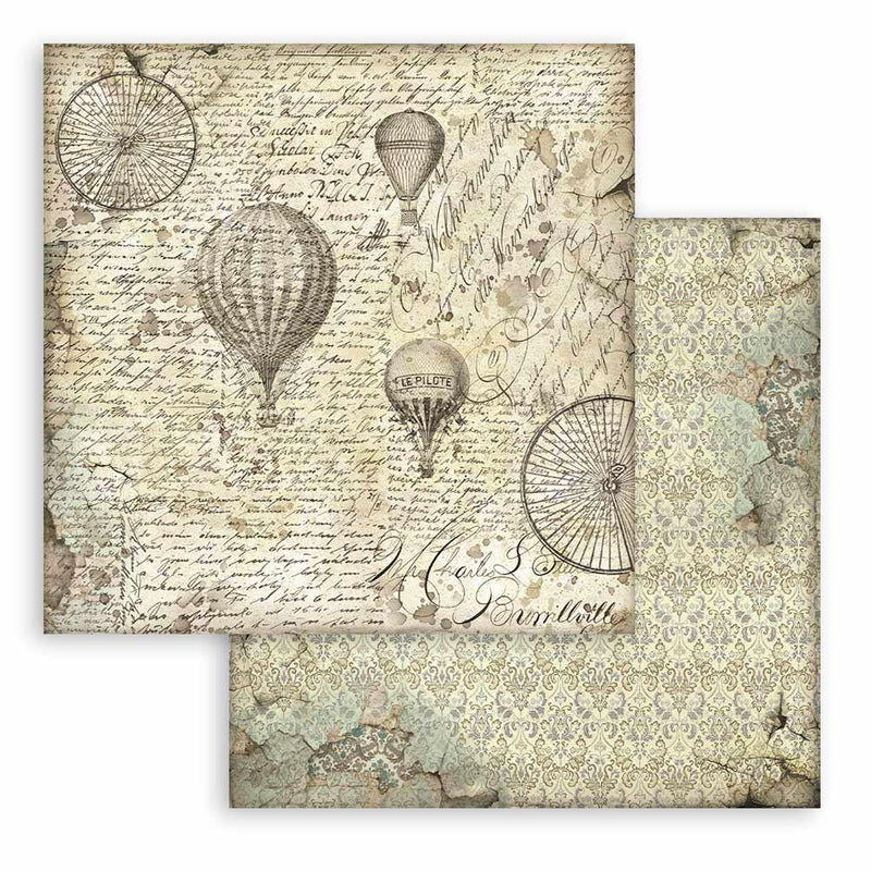 Scrapbooking Pad 10 sheets 12"x12" Maxi Background selection - Voyages Fantastiques - Root & Company