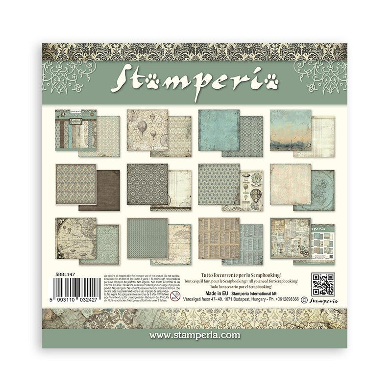 Scrapbooking Pad 10 sheets 12"x12" Maxi Background selection - Voyages Fantastiques - Root & Company