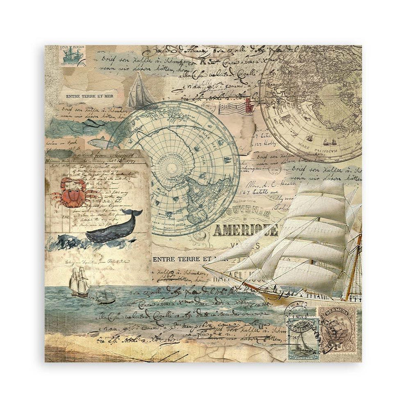 Scrapbooking Small Pad 10 Sheets 8"X8" - Around the World - Root & Company