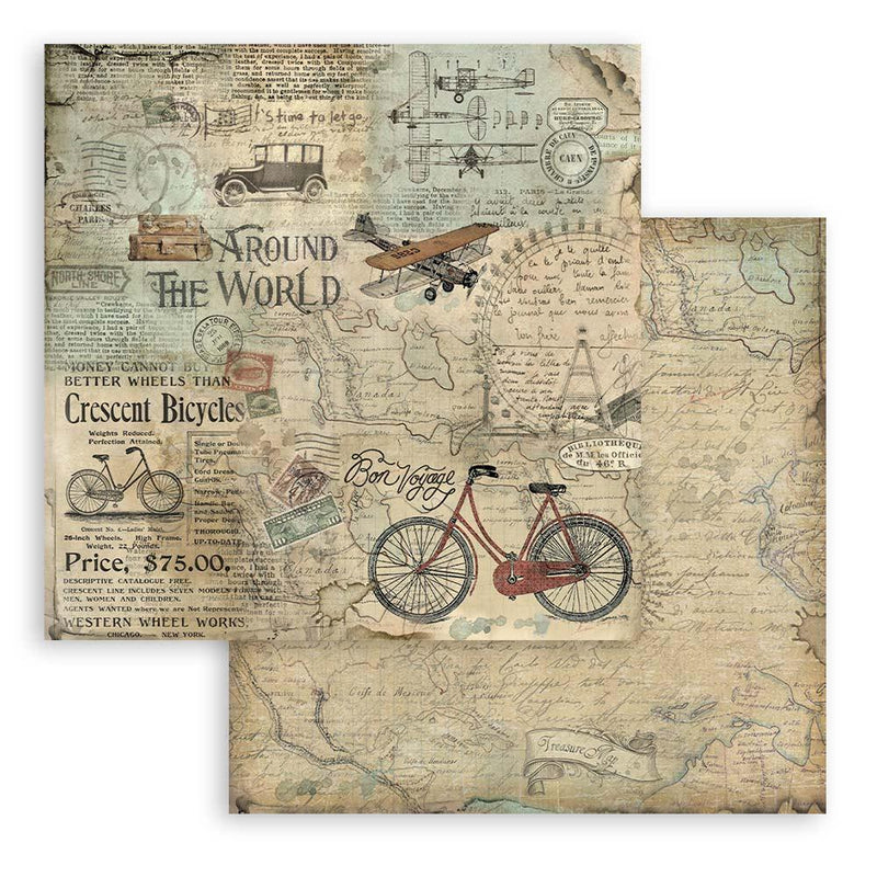 Scrapbooking Small Pad 10 Sheets 8"X8" - Around the World - Root & Company