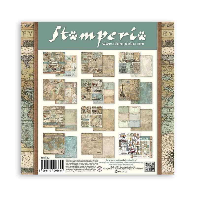 Scrapbooking Small Pad 10 Sheets 8"X8" - Around the World - Root & Company