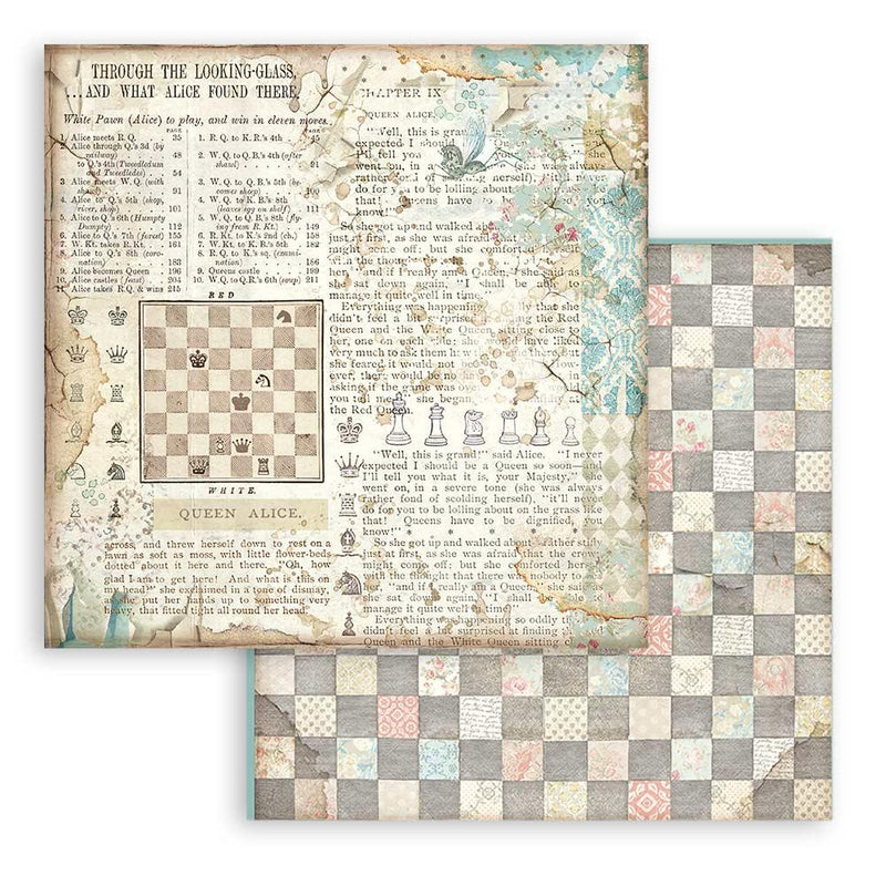 Scrapbooking Small Pad 10 Sheets 8"X8" Backgrounds Selection - Alice - Root & Company