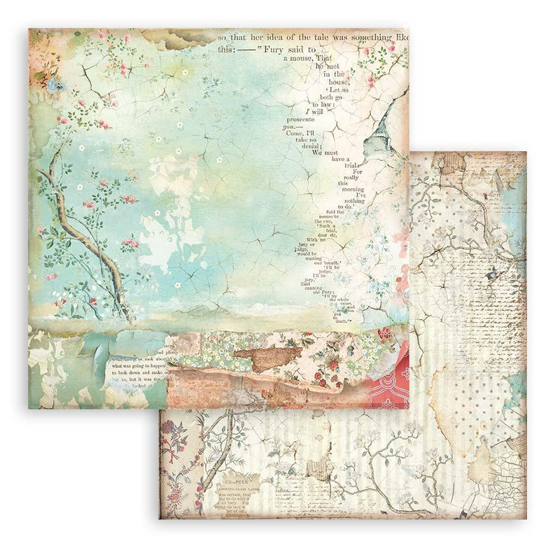 Scrapbooking Small Pad 10 Sheets 8"X8" Backgrounds Selection - Alice - Root & Company