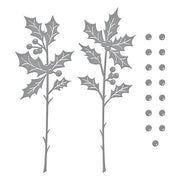Sealed Holly Sprigs Etched Dies From Sealed For The Holidays Collection - Root & Company