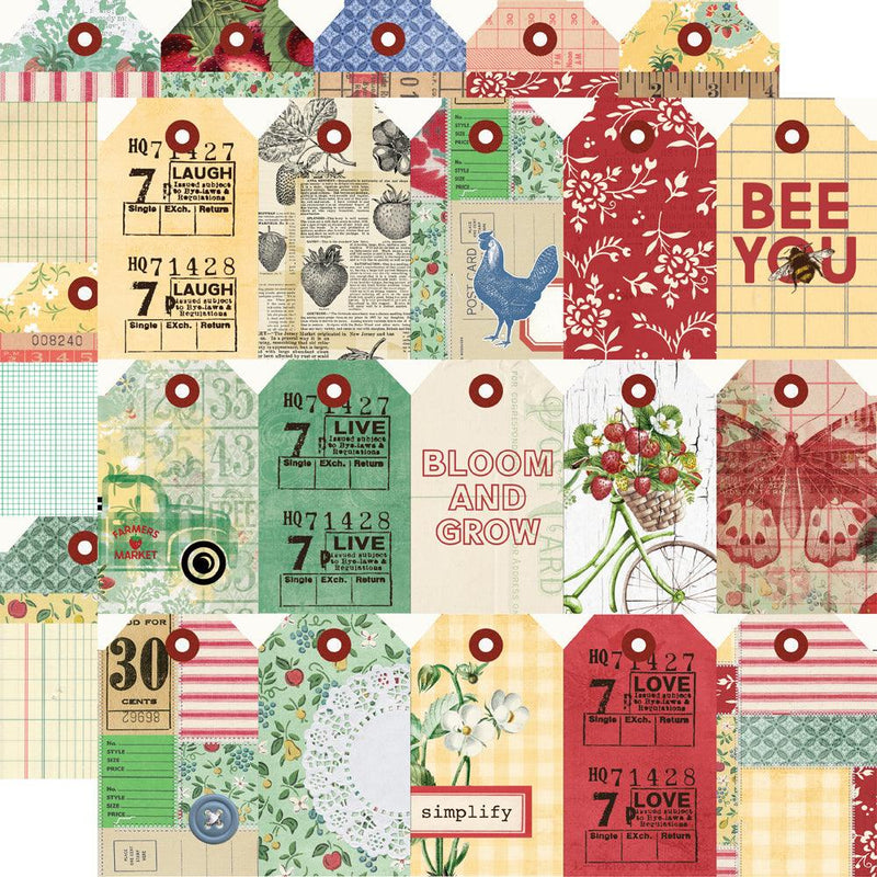 Simple Stories - Simple Vintage Berry Fields Collection - 12 x 12 Double Sided Paper - Root & Company