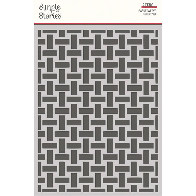 Simple Stories - Simple Vintage Berry Fields Collection - Stencil - Basketweave - Root & Company