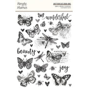Simple Stories - Simple Vintage Essentials Collection - Rub Ons - Butterflies - Root & Company