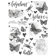 Simple Stories - Simple Vintage Essentials Collection - Rub Ons - Butterflies - Root & Company