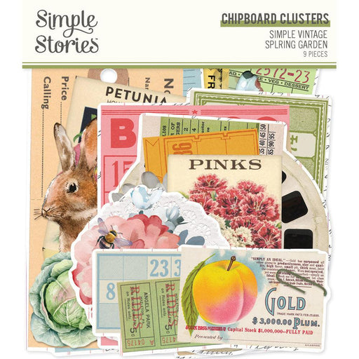 Simple Stories - Simple Vintage Spring Garden Collection - Chipboard Clusters - Root & Company