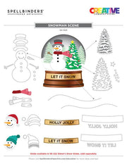 Snowman Scene Etched Dies From The Simon's Snow Globes Collection By Simon Hurley - Root & Company