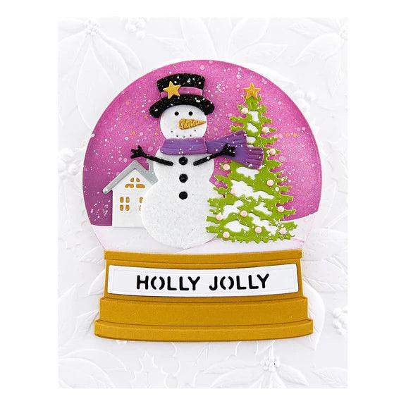 Snowman Scene Etched Dies From The Simon's Snow Globes Collection By Simon Hurley - Root & Company