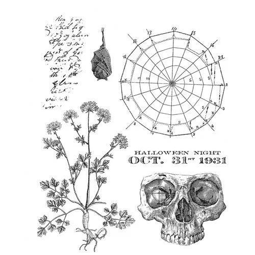 Stampers Anonymous - Halloween - Tim Holtz - Cling Mounted Rubber Stamps - The Obscure - Root & Company