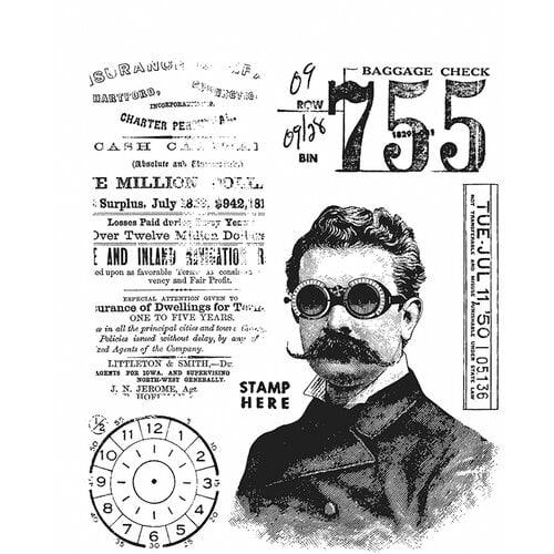 Stampers Anonymous - Tim Holtz - Cling Mounted Rubber Stamp Set - The Professor 2 - Root & Company