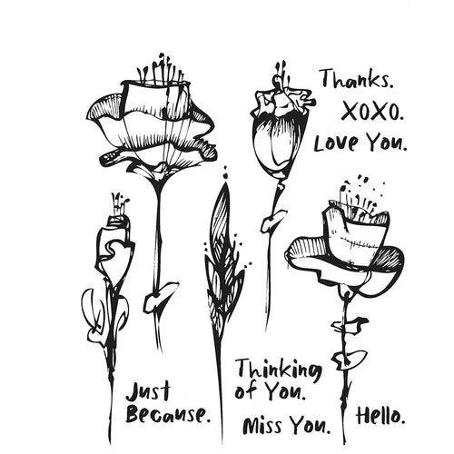 Stampers Anonymous - Tim Holtz - Cling Mounted Rubber Stamps - Abstract Florals - Root & Company