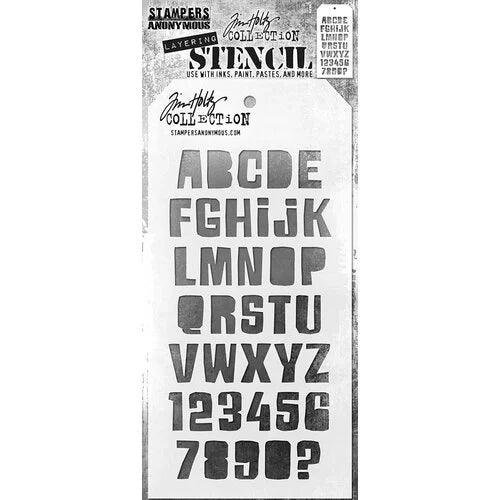 Stampers Anonymous - Tim Holtz - Stencils - Cutout Alpha - Root & Company