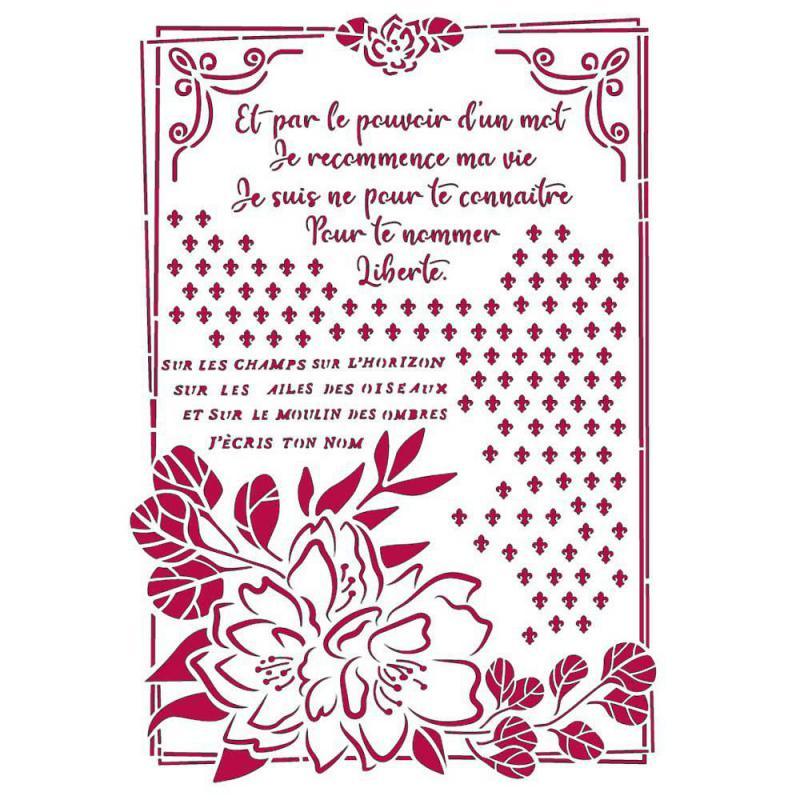 Stencil - Romantic Journal flower with frame - Root & Company