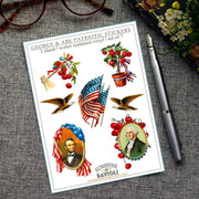Sticker Set - 4th of July - George and Abe - Root & Company