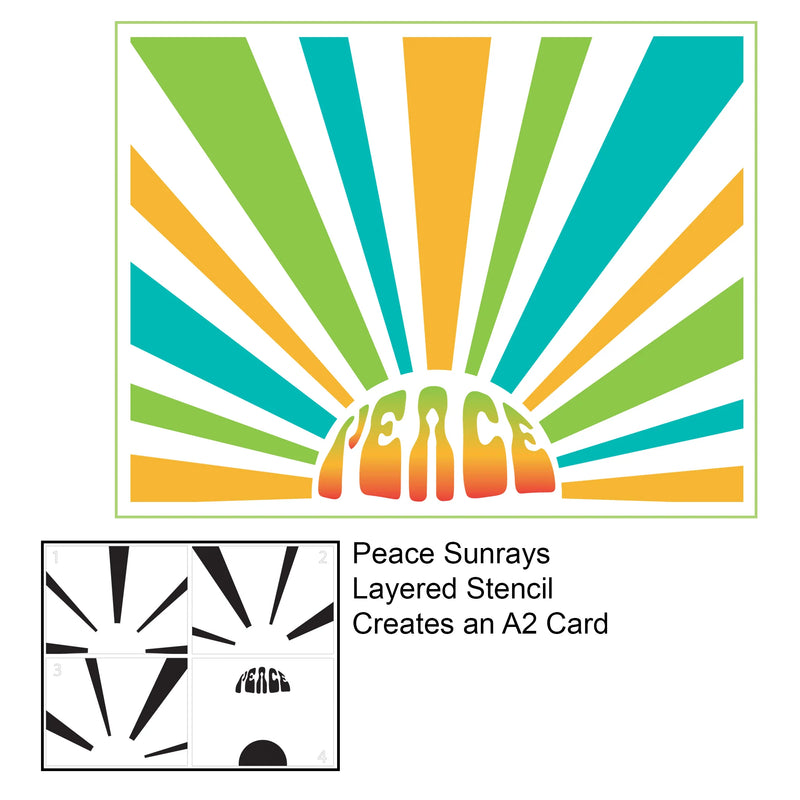 The Crafter's Workshop - Layered A2 Peace Sunray Stencil