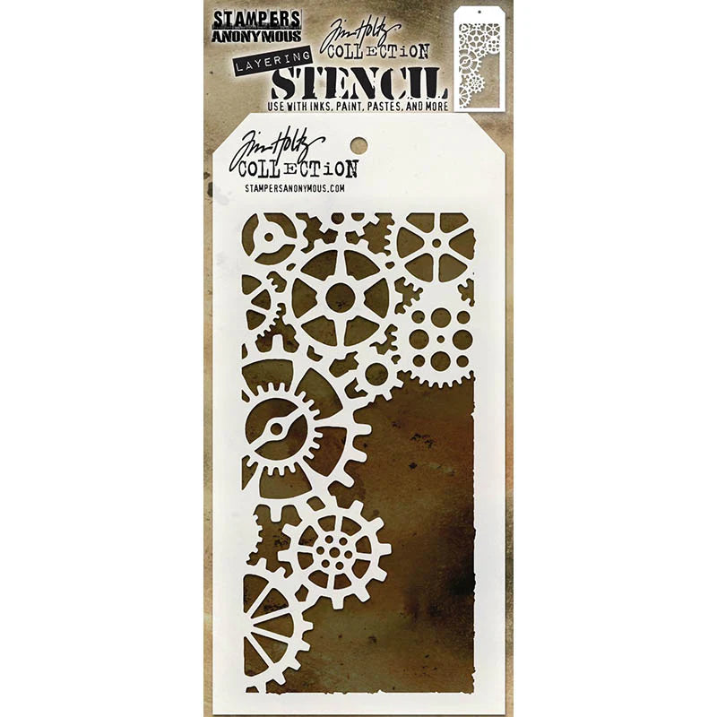 Stampers Anonymous - Tim Holtz - Layering Stencil - Gears