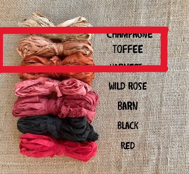 RiverHaus - Torn Silk Sari Ribbon - 5 yards - Toffee