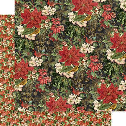 Warm Wishes Collection - 12 x 12 Double Sided Paper - Comfort and Joy - Root & Company